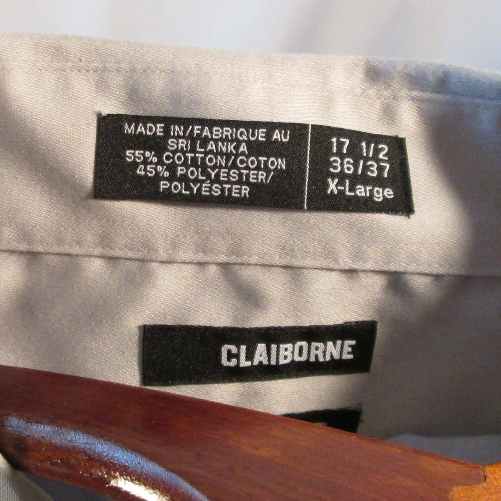 Claiborne Gray Men's Modern Fit Long Sleeve Dress Shirt 17 1/2 36\37 X-L… - Picture 5 of 5